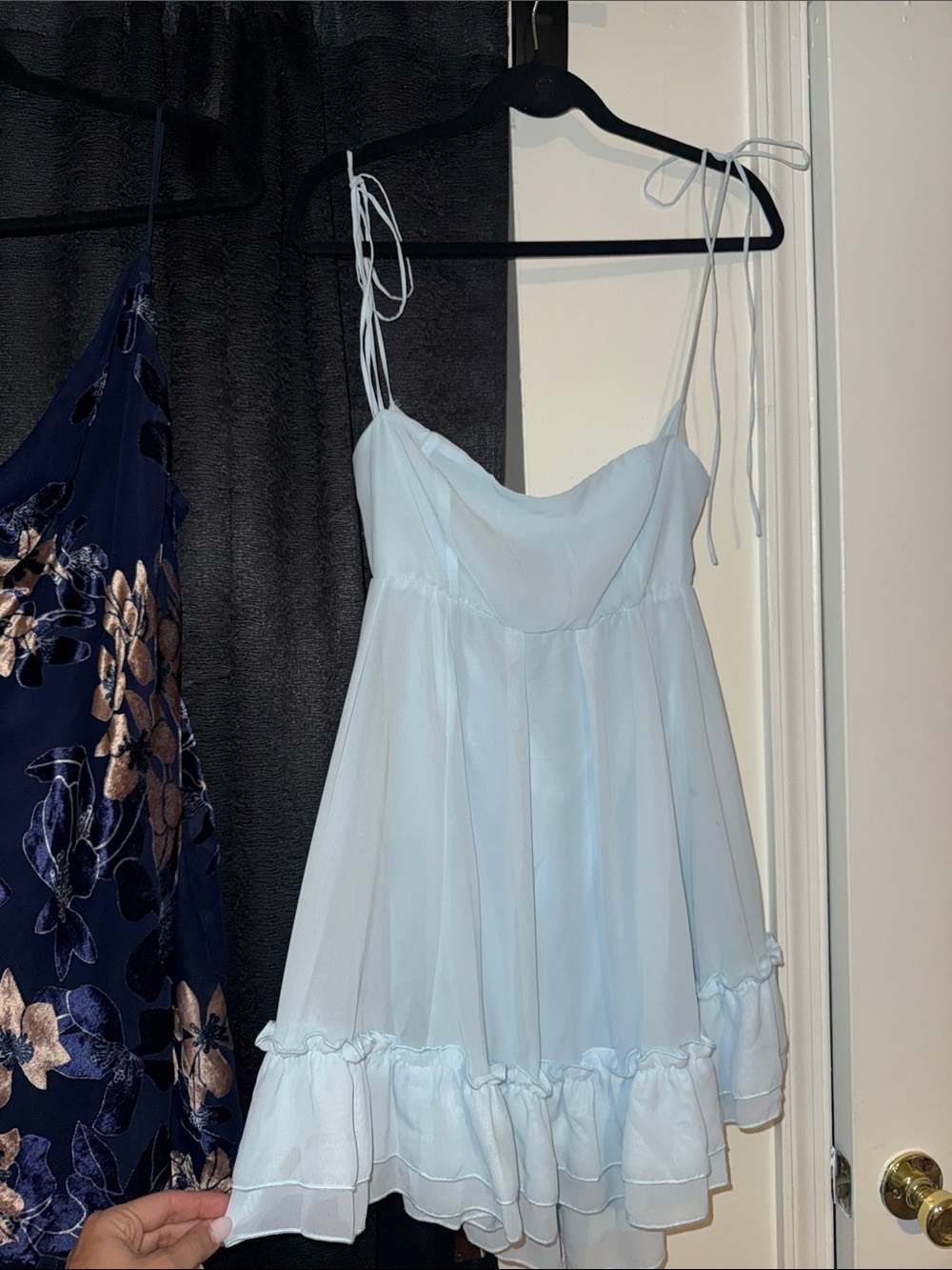 Lucy in the Sky Light Blue Tie-Shoulder Babydoll Chemise
